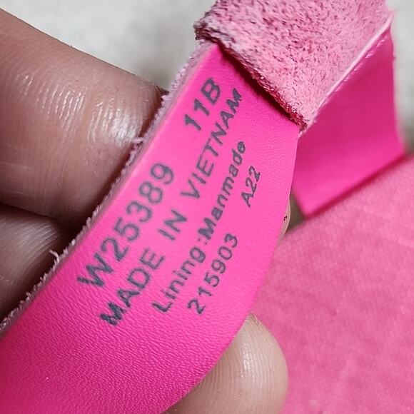 COLE HAAN CRYSTAL WEDGE SANDAL 7MM NEON FUSIA LEATHER ESPADRILLES LADIES 11 NWOB - Picture 9 of 16